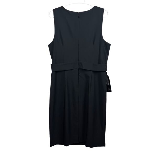 Women's JS Collections Black Ella Bow Tie Knee Length Sheath Cocktail Dress 16 - Picture 3 of 10